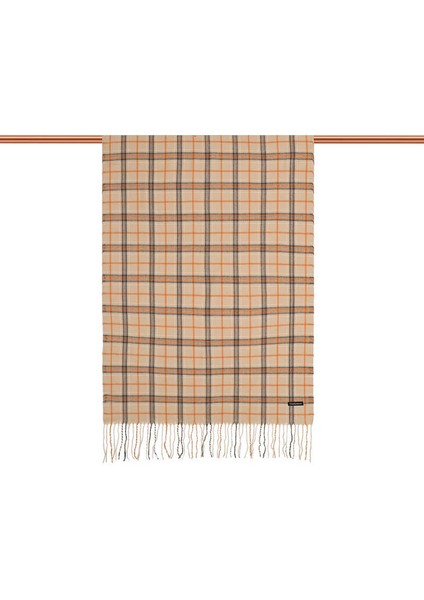 Bej Turuncu Desenli Kışlık Şal modelleri