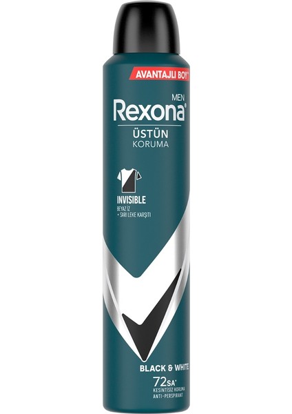 Men Erkek Sprey Deodorant Invisible Black & White 200 ml