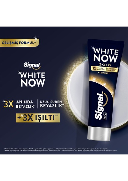 White Now Diş Macunu Gold 3 Kat Işıltı 75 ml X3