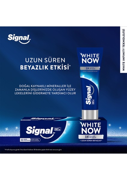 White Now Diş Macunu Original Uzun Süren Beyazlık 75 ml X2