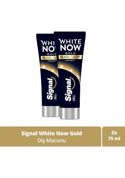 White Now Diş Macunu Gold 3 Kat Işıltı 75 ml X2