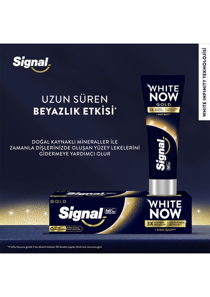 White Now Diş Macunu Gold 3 Kat Işıltı 75 ml X2