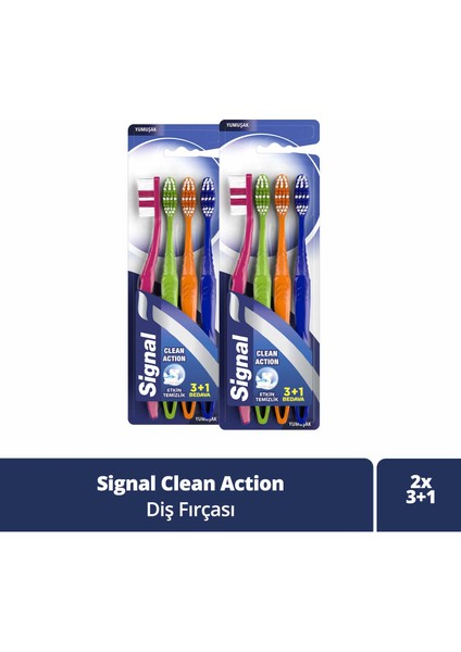 Diş Fırçası Clean Action Yumuşak 3+1 X2