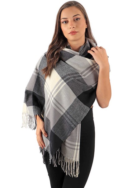 Siyah Gri Desenli Kışlık Şal fiyatları