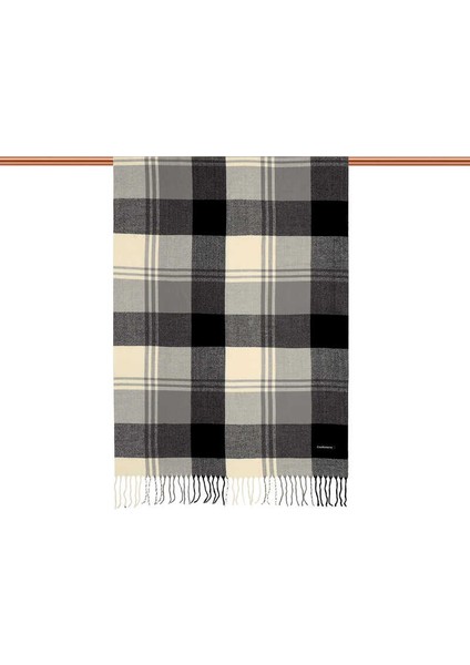 Siyah Gri Desenli Kışlık Şal modelleri