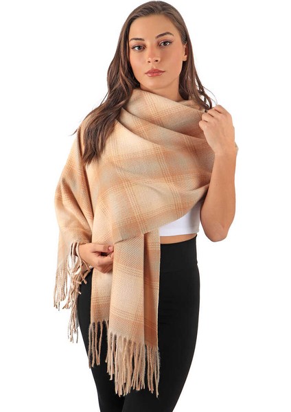 Bej Camel Desenli Kışlık Şal fiyatları
