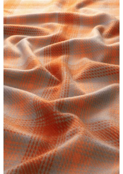 Turuncu Gri Desenli Kışlık Şal fırsatları