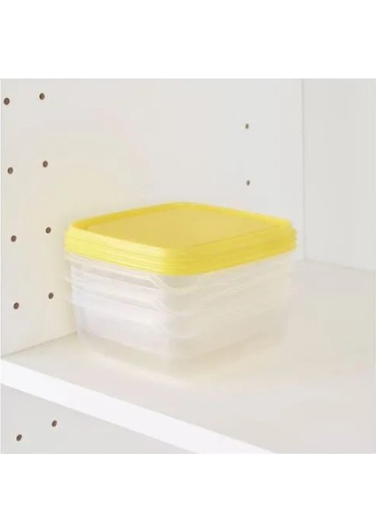 Sumuhome Pruta Plastik Saklama Kabı Seti Şeffaf Sarı 0.6 Lt 3 Parça modelleri