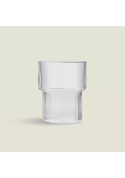 6 Adet Origami Stil Çizgili 200 ml Isıya Dayanıklı Borosilikat Kahve ve Çay Bardağı