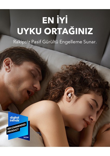 Soundcore Sleep A20 Bluetooth Kulak İçi Uyku Kulaklıkları - Krem - A6611 (Anker Türkiye Garantili) modelleri
