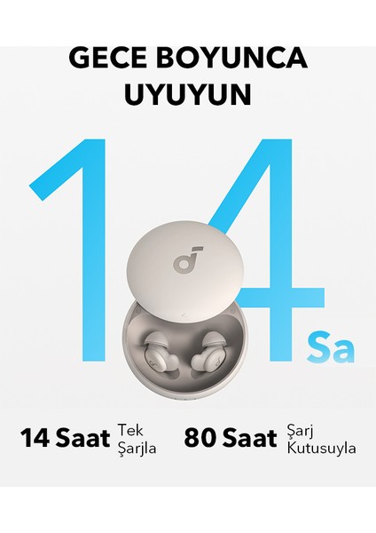 Soundcore Sleep A20 Bluetooth Kulak İçi Uyku Kulaklıkları - Krem - A6611 (Anker Türkiye Garantili)