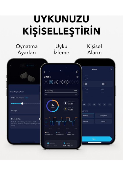 Soundcore Sleep A20 Bluetooth Kulak İçi Uyku Kulaklıkları - Krem - A6611 (Anker Türkiye Garantili)