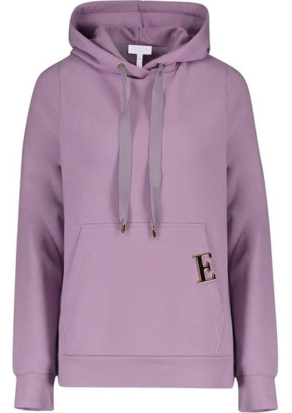 Sport Logolu Kapüşonlu Kanguru Cepli Pamuk Sweatshirt
