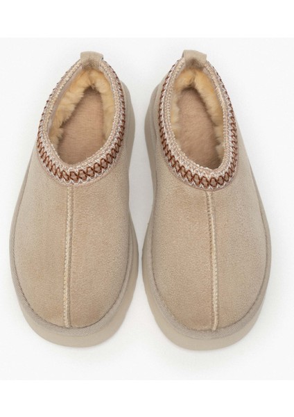 Sweet Kum Beji Süet Içi Kürklü Düz Taban Sabo Ev Terliği indirimleri