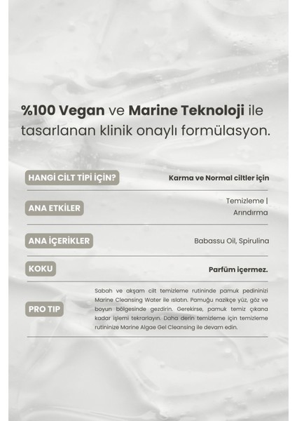 Marine Algae Arındırıcı Yüz Temizleme Suyu 250 ml