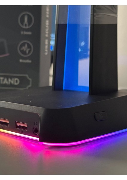 St-2 Rgb Kulaklık Tutucu - Kulaklık Standı - Gamer Yayıncı Aksesuar - Siyah