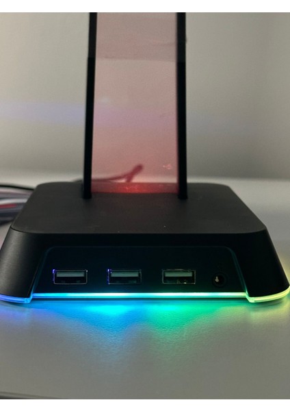 St-2 Rgb Kulaklık Tutucu - Kulaklık Standı - Gamer Yayıncı Aksesuar - Siyah