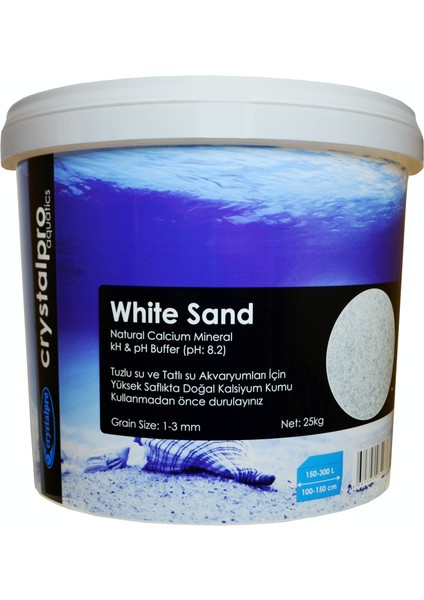 White Sand 25 kg Beyaz Akvaryum Kumu Kalsiyum Karbonat Kum Resif Mercan ve Ciklet