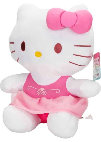 Pelüş OT180201-A Hello Kitty Pembe Elbiseli Kurdeleli 36 cm