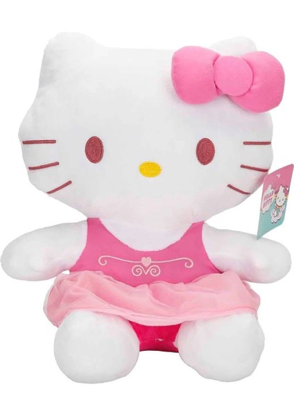 Pelüş OT180201-A Hello Kitty Pembe Elbiseli Kurdeleli 36 cm