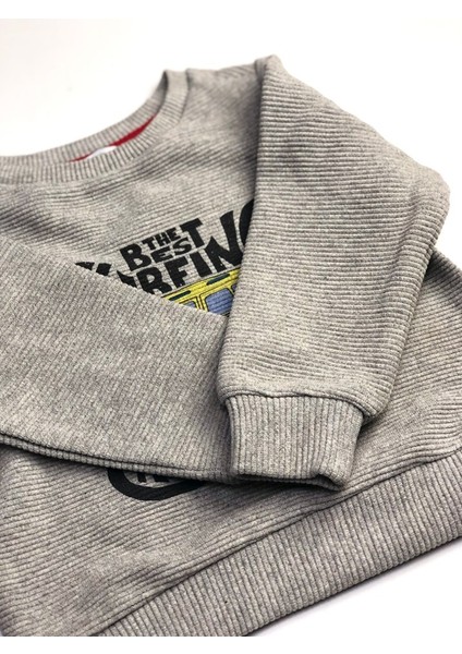 Erkek Çocuk Otobüs Baskılı Sweatshirt ,Gri %100 Pamuk Rahat ve Yumuşak Eşofman Üstü indirimleri