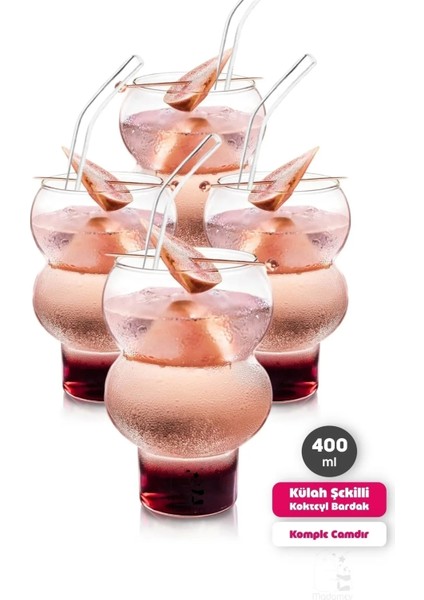 4 Adet Külah Model 400 ml Kahve ve Kokteyl Bardağı Pinterest Sunum Bardak