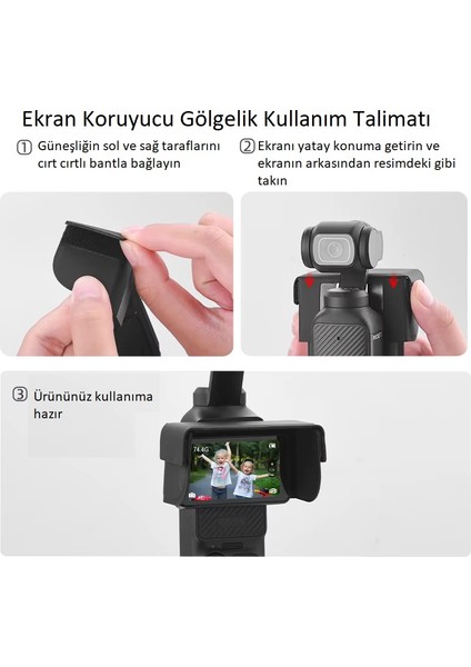 Djı Osmo Pocket 3 Gimbal Koruyucu Gölgelik 2 Parça Kamera ve Ekran Gölgelik