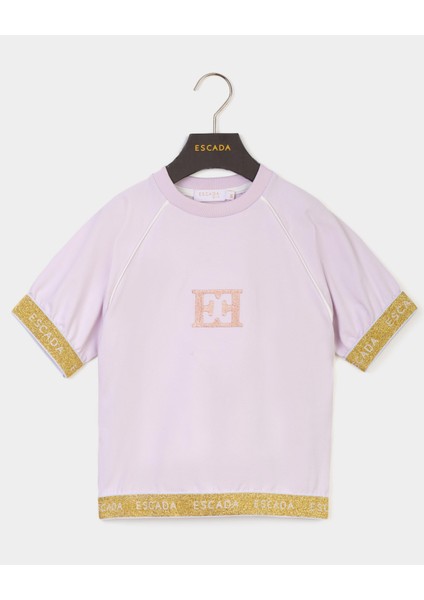 Şerit Detaylı Kısa Kol Çocuk Sweatshirt