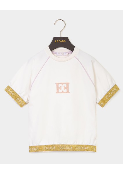 Şerit Detaylı Kısa Kol Çocuk Sweatshirt