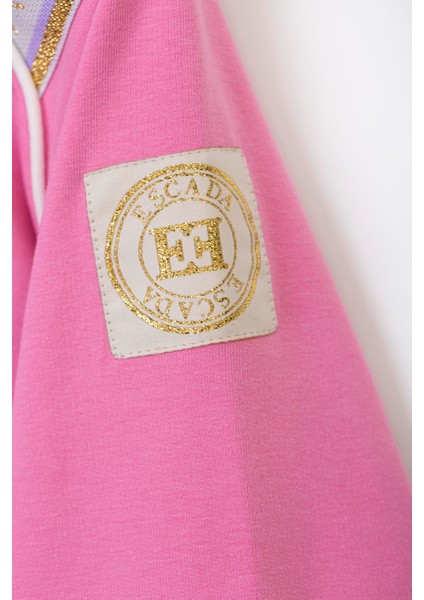 V Yaka Önü Baskılı Uzun Kol Çocuk Sweatshirt