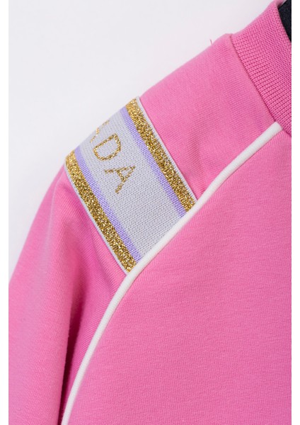 V Yaka Önü Baskılı Uzun Kol Çocuk Sweatshirt