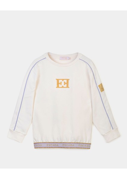 Şerit Detaylı Uzun Kol Çocuk Sweatshirt