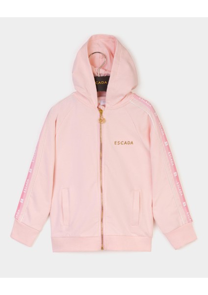 Şerit Detaylı Kapüşonlu Çocuk Sweatshirt