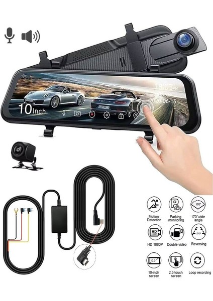 Mpıa Uyumlu Dikiz Aynası Araç Kamerası 10" Ekran Tam Ekran Full Hd 1080P Ekranlı Geri Görüş Kameras fırsatları
