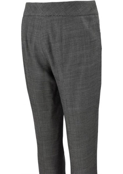 Dar Paça Normal Bel Desenli Gri Yün Pantolon fiyatları