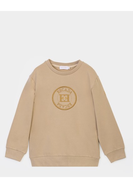 Logolu Bisiklet Yaka Basic Çocuk Sweatshirt
