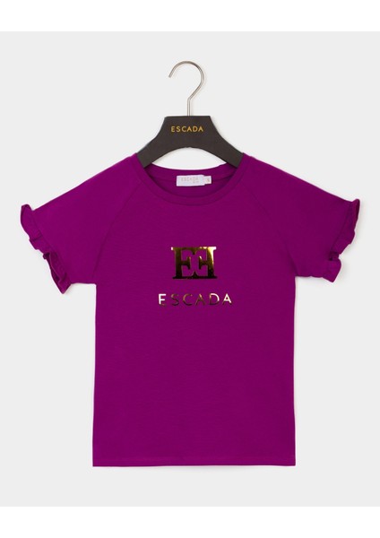 Logolu Fırfır Kol Çocuk T-Shirt