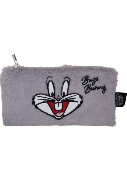 Bugs Bunny Yumuşak Peluş Tüylü Tek Bölmeli Fermuarlı El Askılı Çocuk Kalem Kutusu