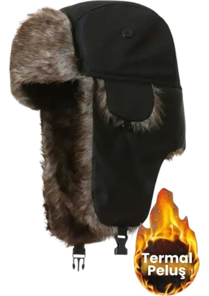 Unisex Termal Peluş Kürklü Pilot Şapka modelleri