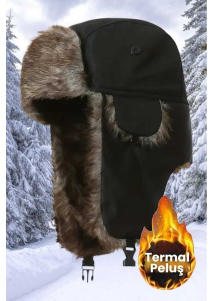 Unisex Termal Peluş Kürklü Pilot Şapka indirimleri