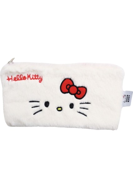 Hello Kitty Yumuşak Peluş Tüylü Tek Bölmeli Fermuarlı El Askılı Çocuk Kalem Kutusu