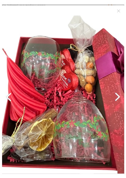 Hedye paket 2 Şarap Kadehi Çikolata Çerez Mum Portakal kahve ve Tarçın indirimleri