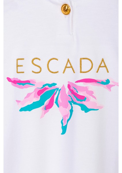 Çiçek Desenli Kısa Kol Beyaz Çocuk Elbise modelleri