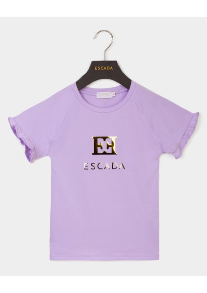 Logolu Fırfır Kol Çocuk T-Shirt