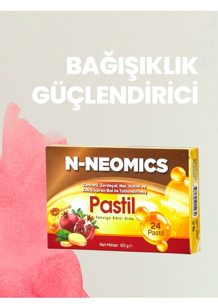 Zencefil, Zerdeçal, Nar, Hatmi ve Kekik Ekstreleri Içeren Bal ile Tatlandırılmış 24 Pastil