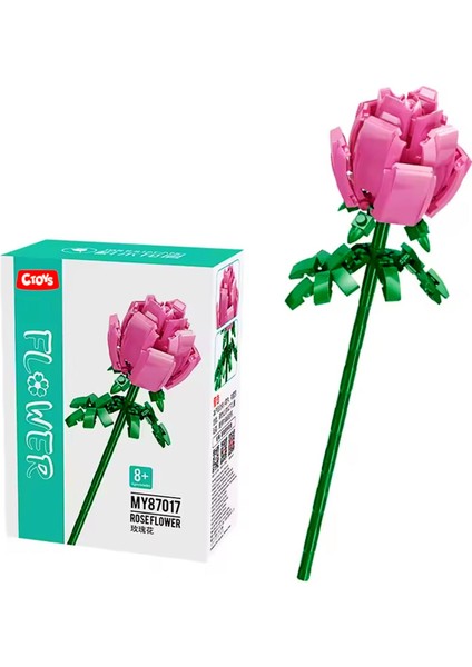 Çiçek Yapma Blok Seti Pembe Gül MY87017