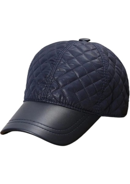 Kapitone Vegan Deri Su Geçirmez Kışlık Beyzbol Kep Ayarlanabilir Unisex Şapka Siyah fiyatları