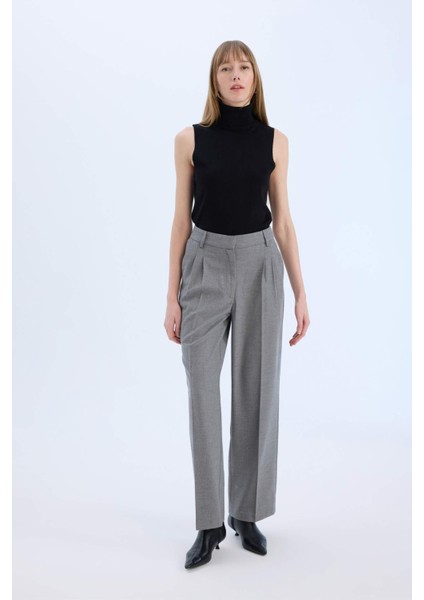 Wide Leg Yüksek Bel Geniş Düz Paça Pensli Flanel Pantolon E6115AX24WN fiyatları