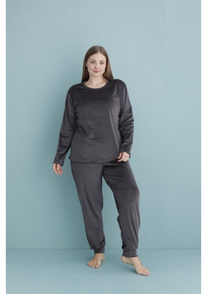 Kadın Pijama Takımı Büyük Beden & Battal Uzun Kol Kadife Kışlık fiyatları