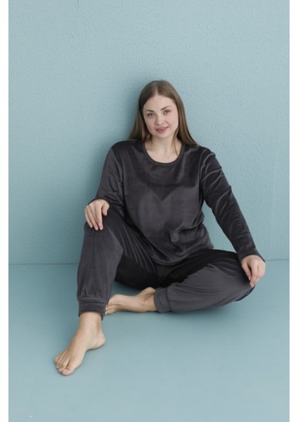 Kadın Pijama Takımı Büyük Beden & Battal Uzun Kol Kadife Kışlık fırsatları